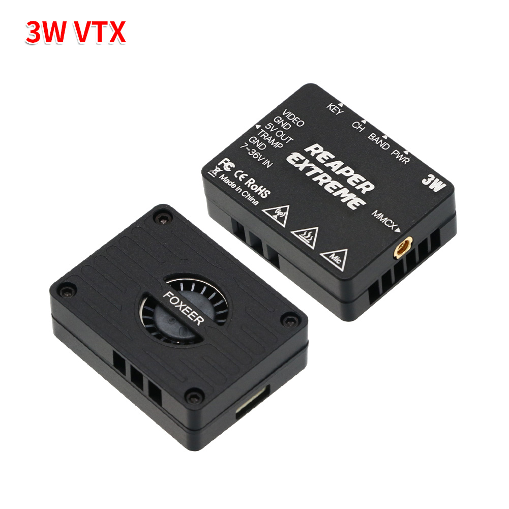 Foxeer Reaper Extreme 2.5W Vtx - FOXEER Reaper Extreme 10W、5W、2.5W、3W FPV送信機。内蔵マイク付きで、FPV RC長距離ドローンに最適。出力調整可能。
